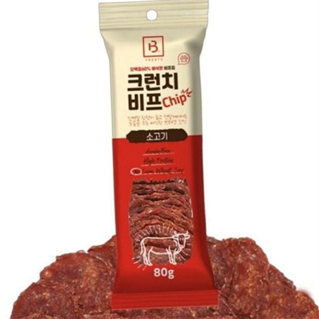 강아지 소고기 육포 반려동물 소고기 간식 오도독 비프 단백질 애견 저칼로리 중형견 유산균 소형견 크런치