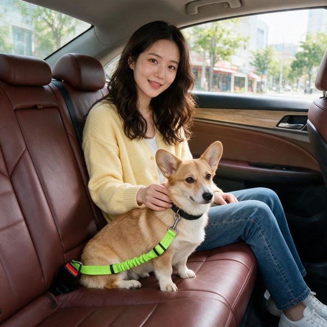 강아지 안전벨트 반려견 카시트 외출 이동 애견 하네스 연결 리드줄 용품