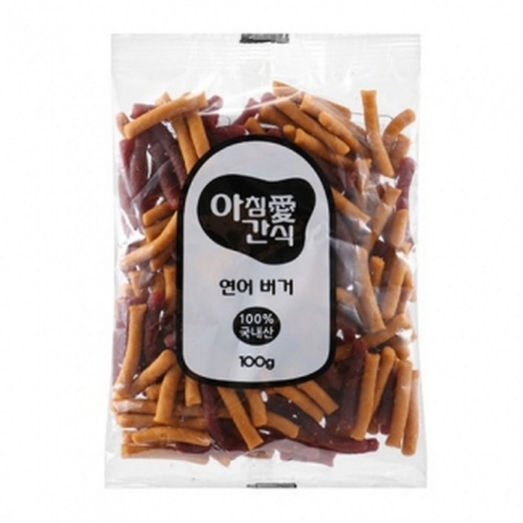 아침애 강아지 간식 연어버거 100g 반려견 트릿 사료 수제식 간식류