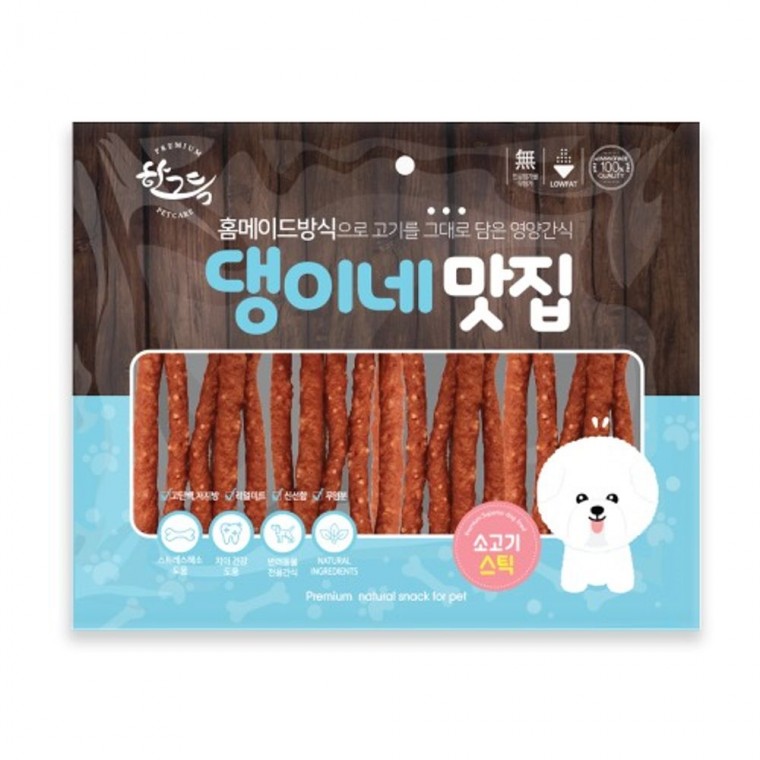 댕이네맛집 강아지간식 육포 애견간식 소고기스틱300g
