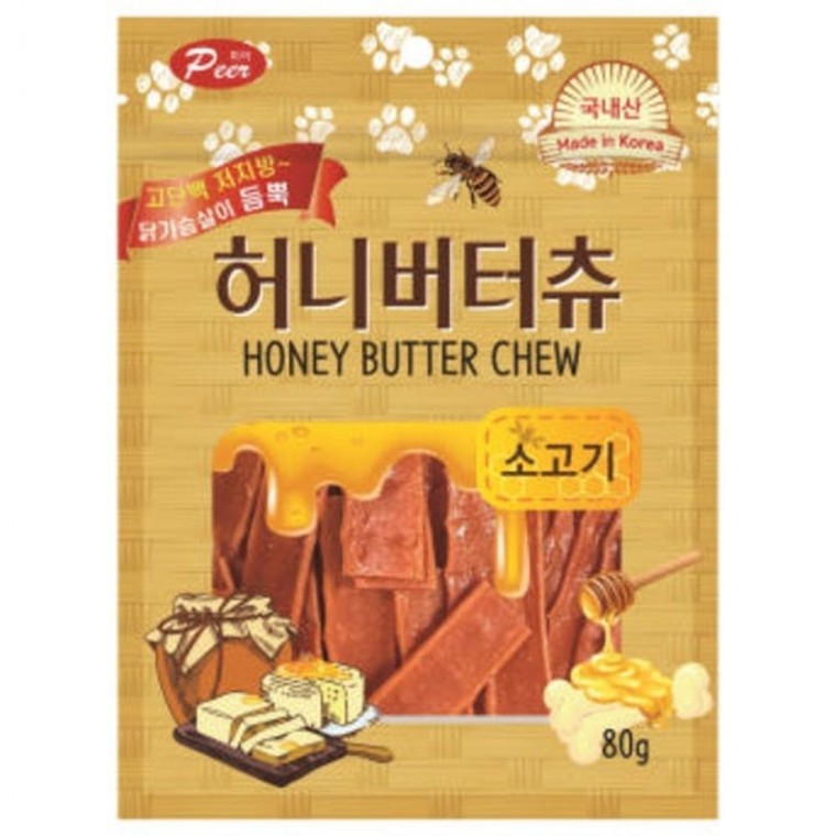 소고기 허니버터츄 피어 반려견 간식 트릿 강아지 수제 스틱 츄잉껌
