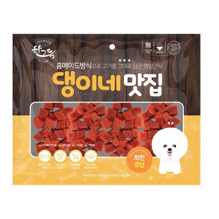 댕이네맛집 강아지 간식 육포 애견간식 치킨큐브 300g