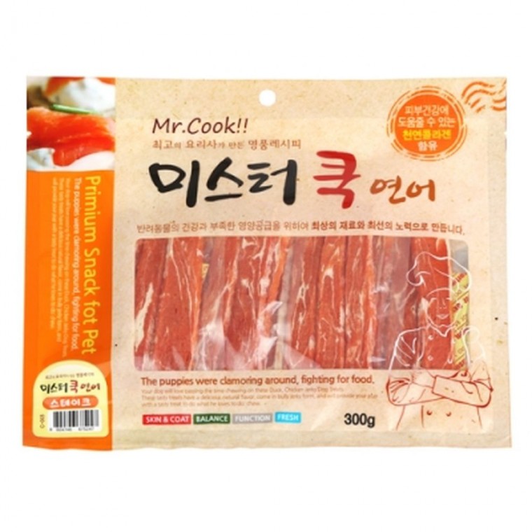 미스터쿡 연어 큐브 간식 300g 강아지 반려견 수제 트릿 영양