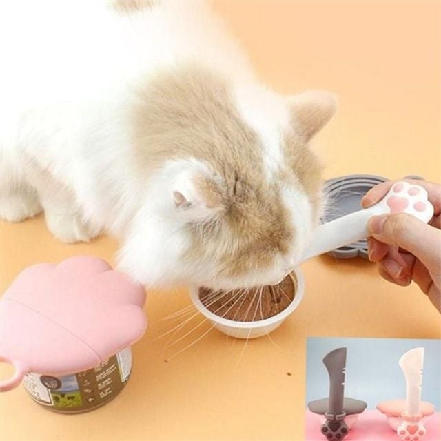 반려동물 동물캔 뚜껑 고양이 간식 스푼 강아지캔 따개 사료 보관 용품